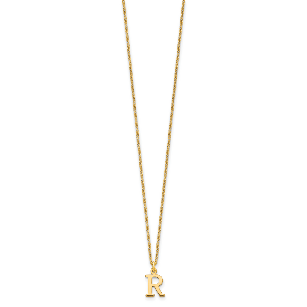 10KY Cutout Letter R Initial Necklace