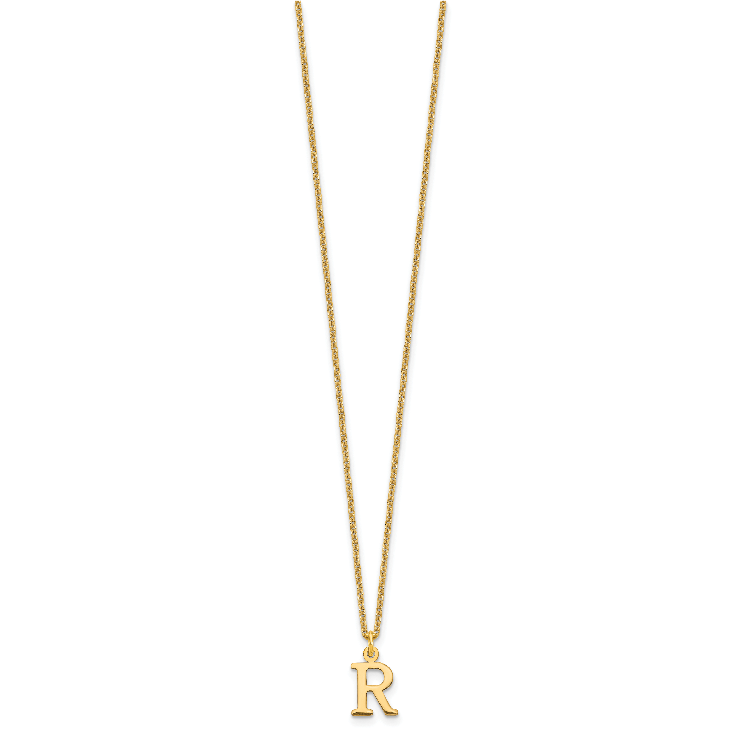 10KY Cutout Letter R Initial Necklace