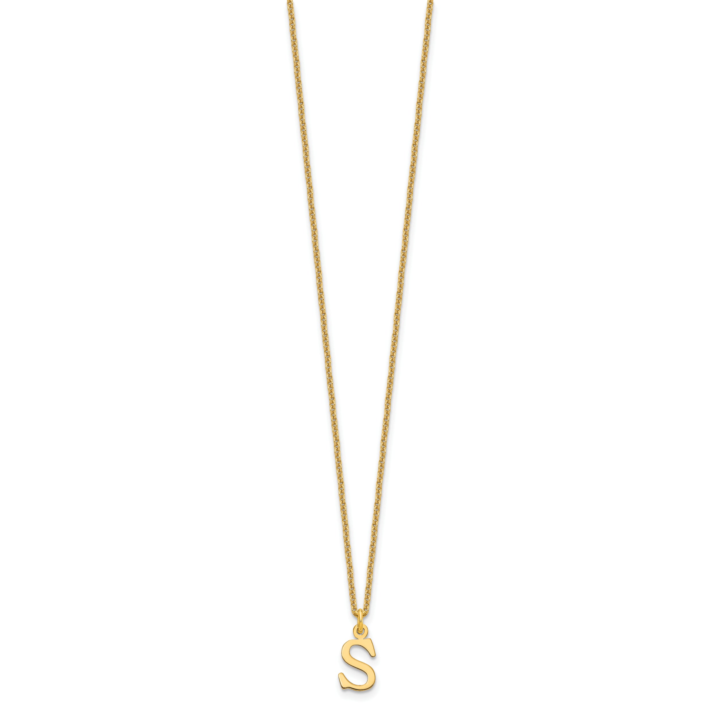10KY Cutout Letter S Initial Necklace