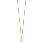 10KY Cutout Letter S Initial Necklace