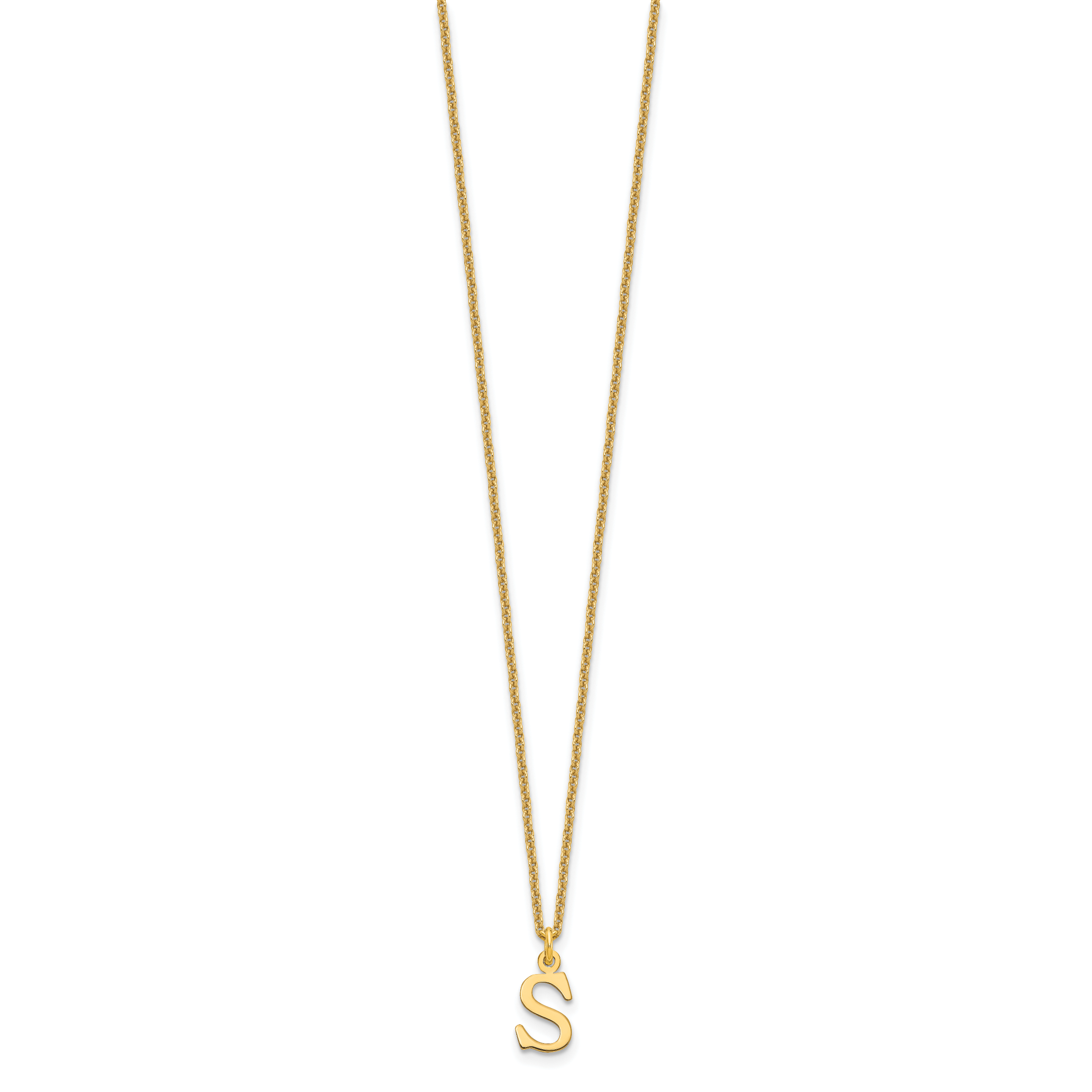 10KY Cutout Letter S Initial Necklace