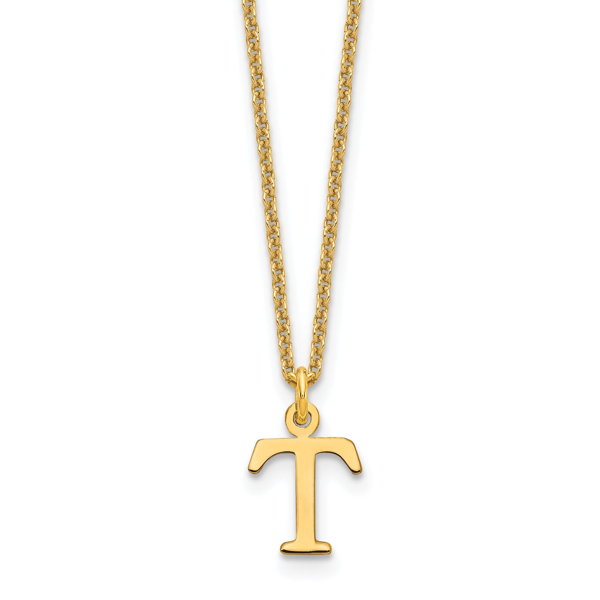 10KY Cutout Letter T Initial Necklace Main image
