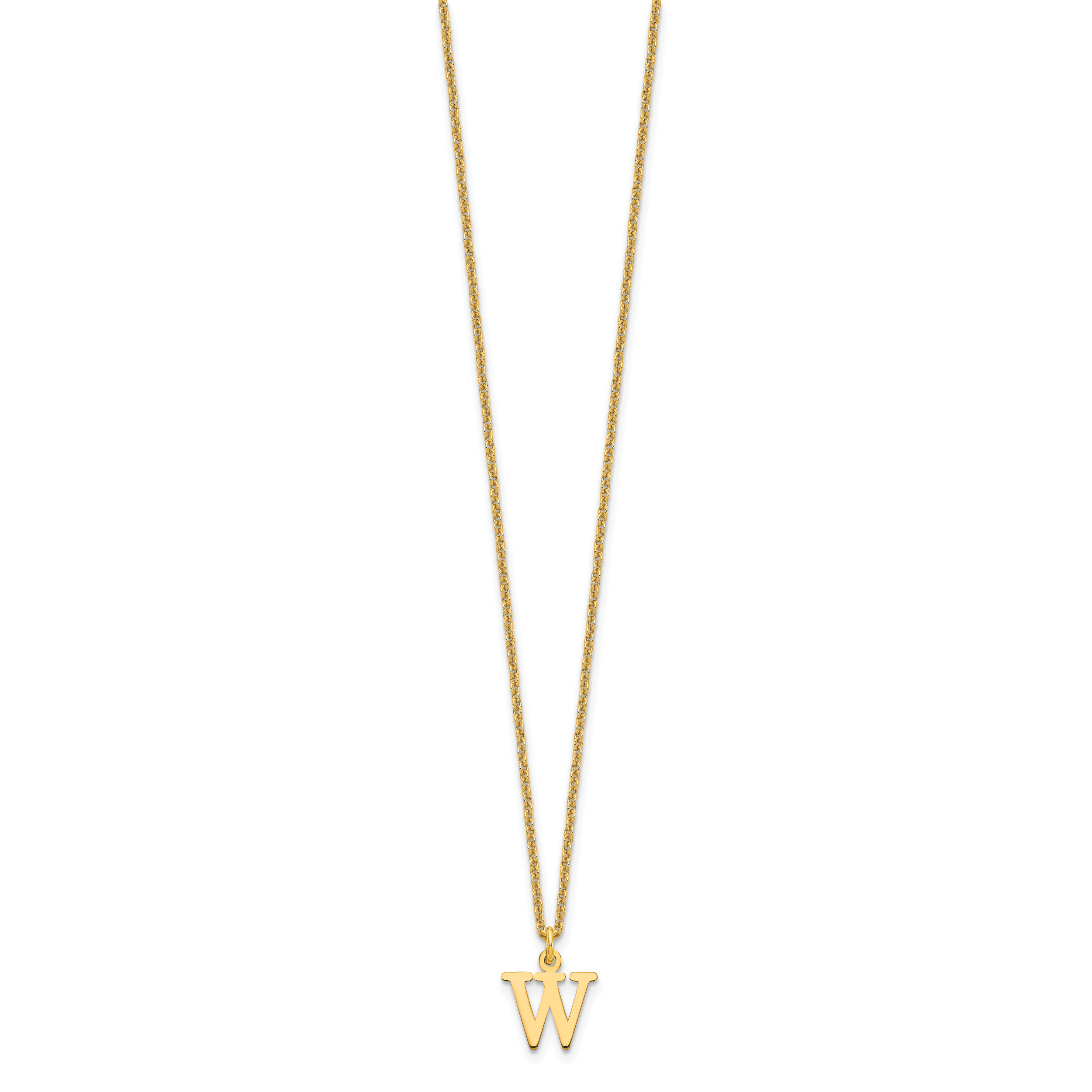 10KY Cutout Letter W Initial Necklace
