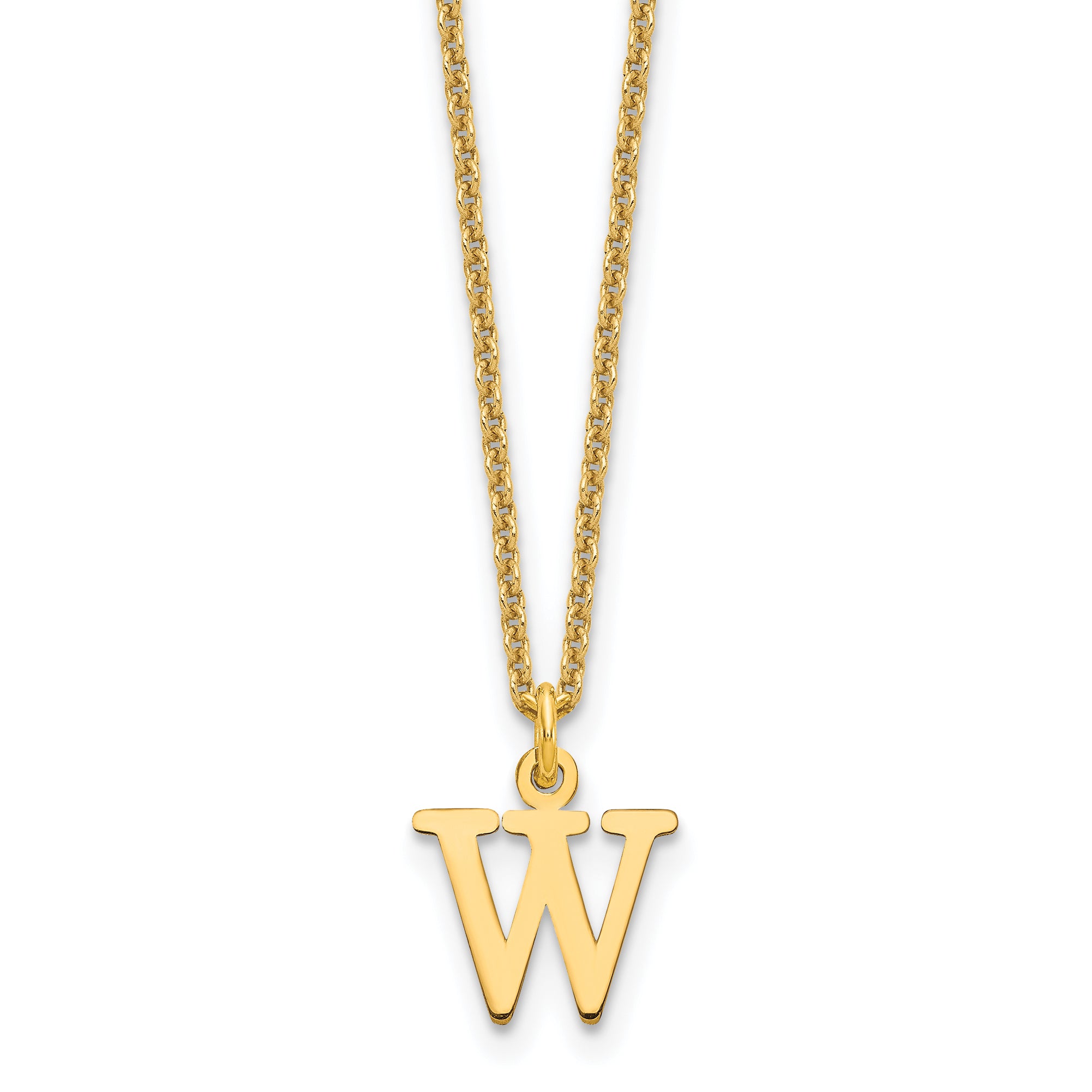 10KY Cutout Letter W Initial Necklace Main image