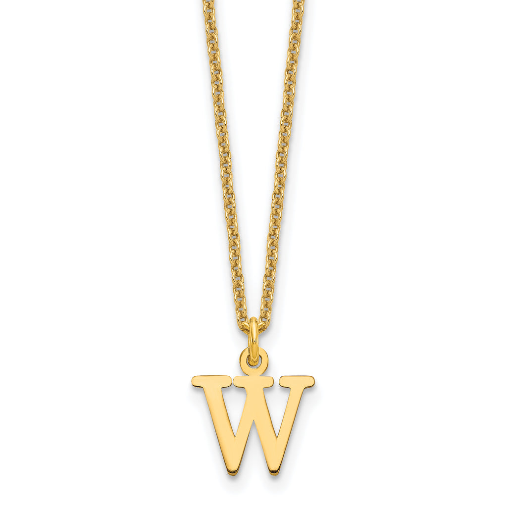 10KY Cutout Letter W Initial Necklace