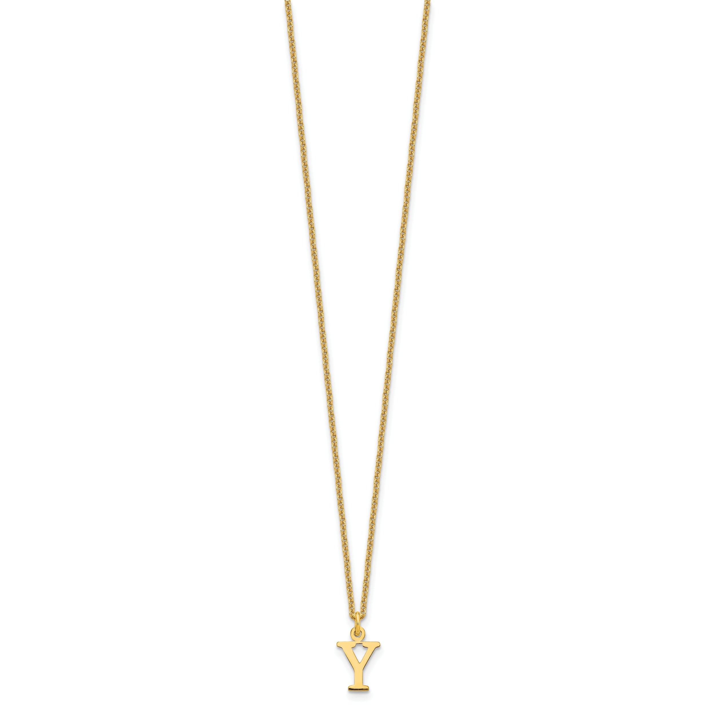 10KY Cutout Letter Y Initial Necklace