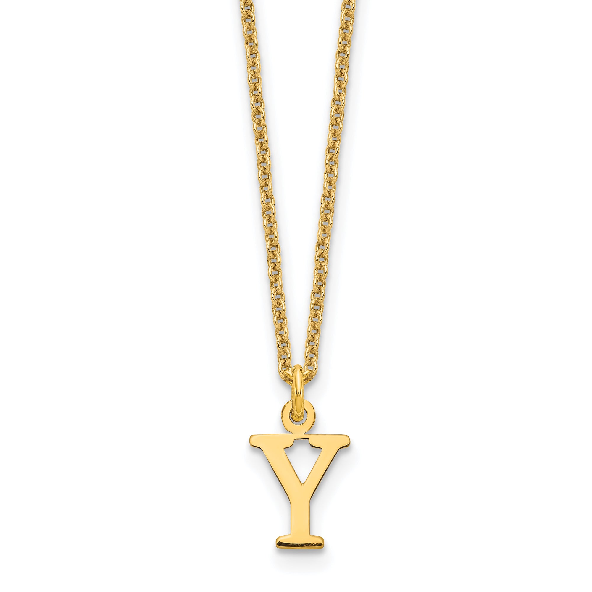 10KY Cutout Letter Y Initial Necklace