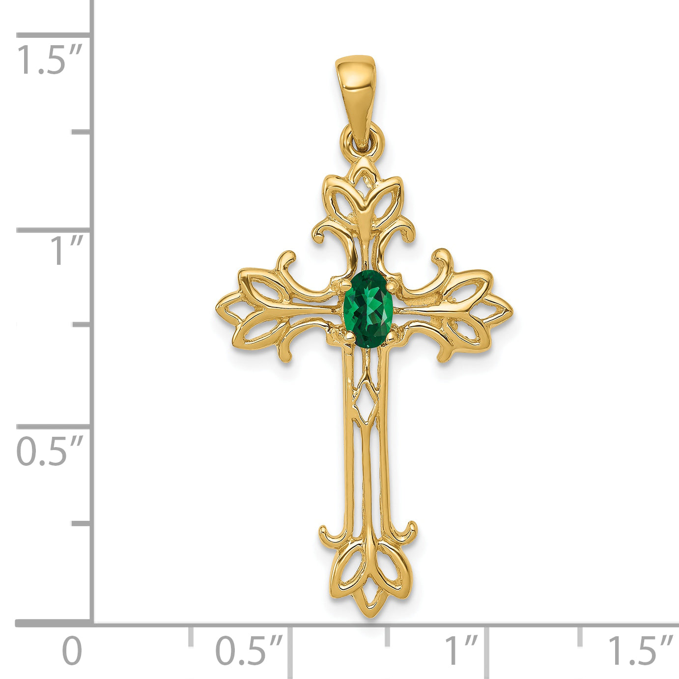 10k 5x3mm Oval Mount St. Helens cross pendant