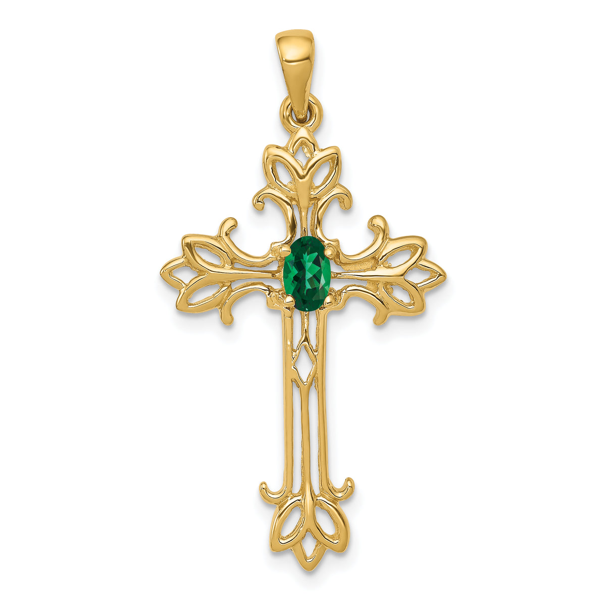 10k 5x3mm Oval Mount St. Helens cross pendant