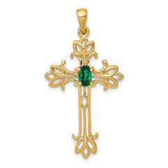 10k 5x3mm Oval Mount St. Helens cross pendant