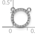 10k White Gold Open Circle Necklace w/out Chain Mounting