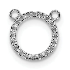 10k White Gold Open Circle Necklace w/out Chain Mounting