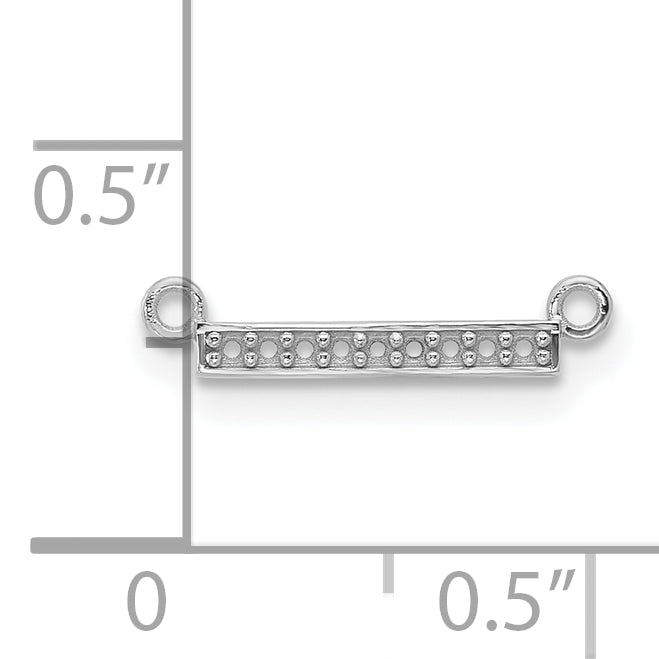 10k White Gold Tiny Bar Mounting only