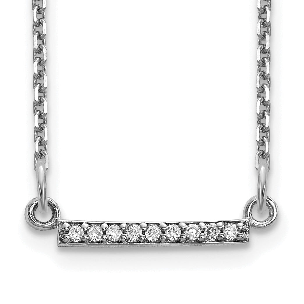 10k White Gold Diamond Tiny Bar Necklace Main image