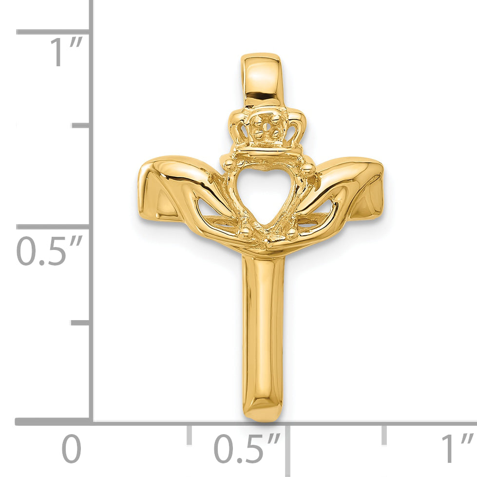10k Claddagh Cross Pendant Mounting