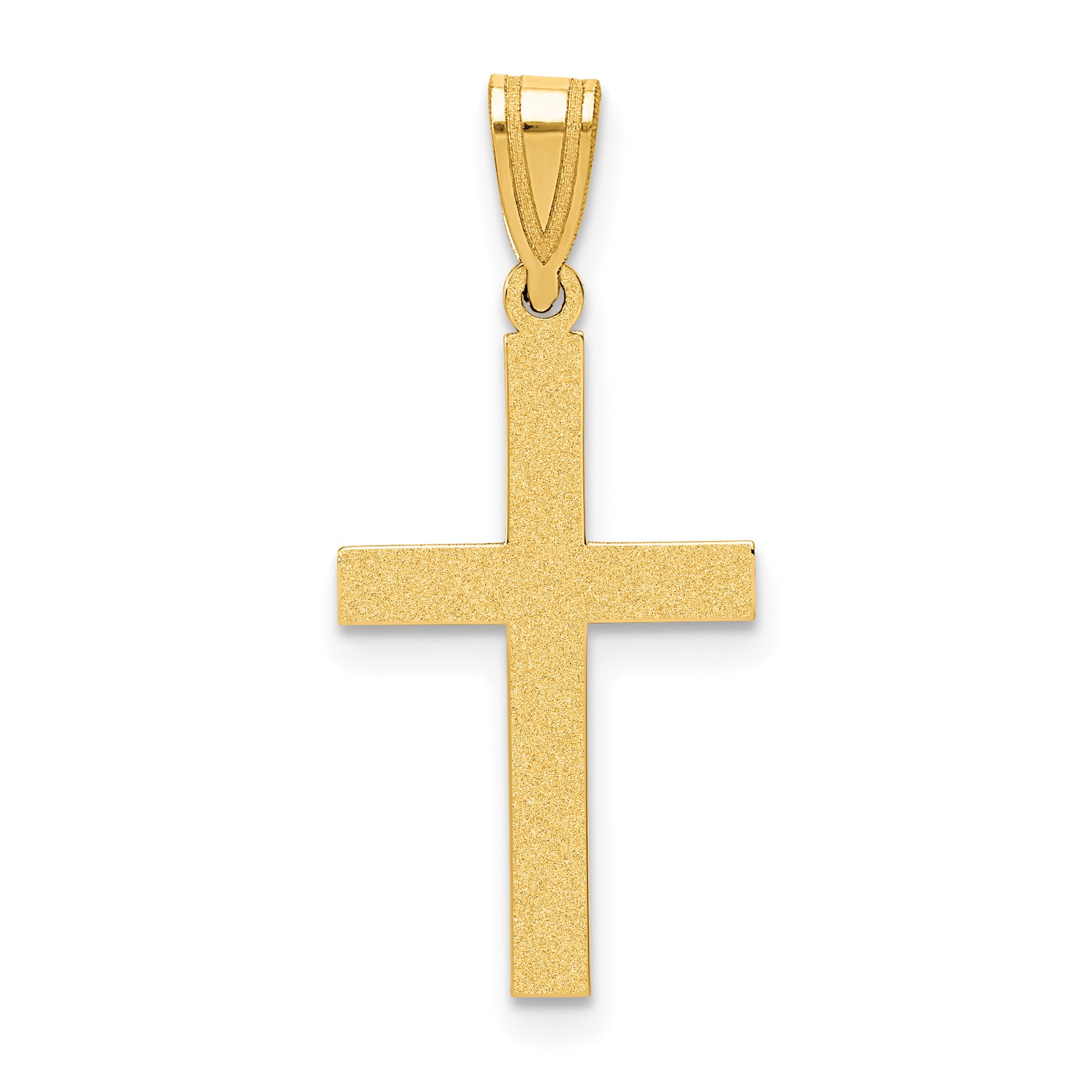 10k Sandblasted Cross Pendant Main image