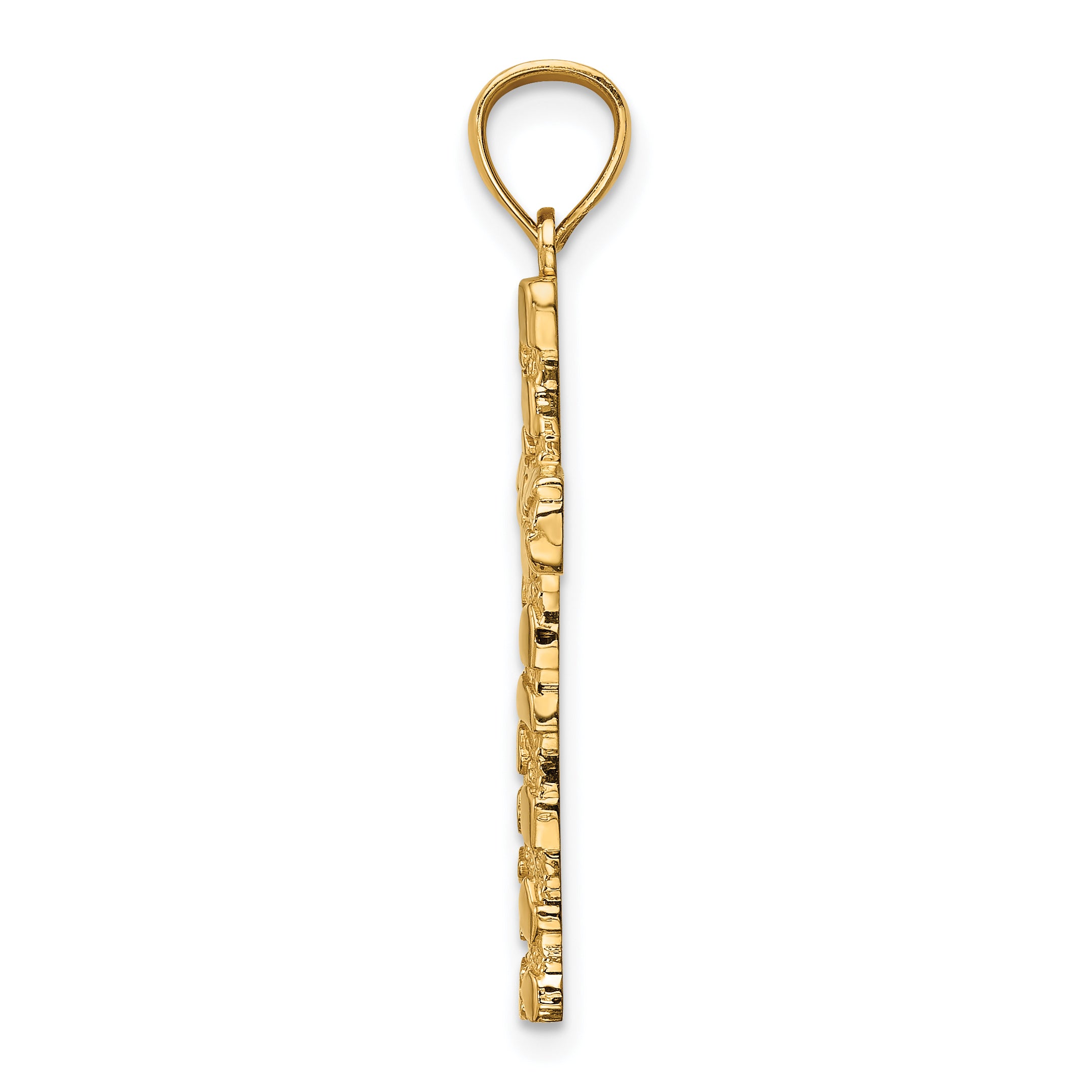 10K Nugget Cross Pendant