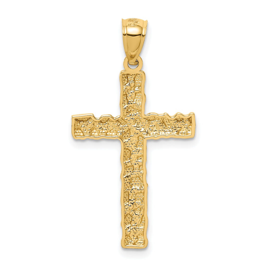 10K Nugget Cross Pendant
