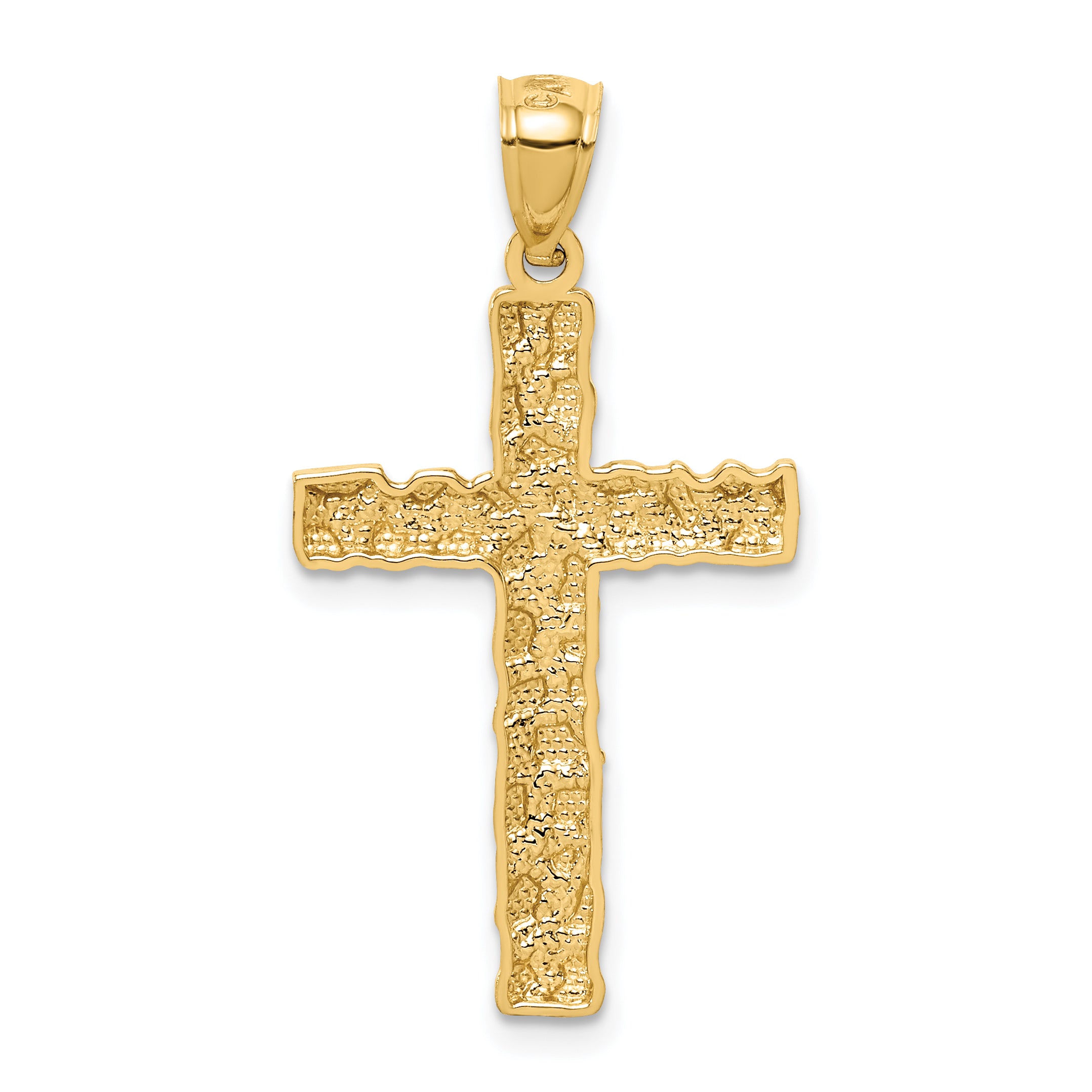 10K Nugget Cross Pendant