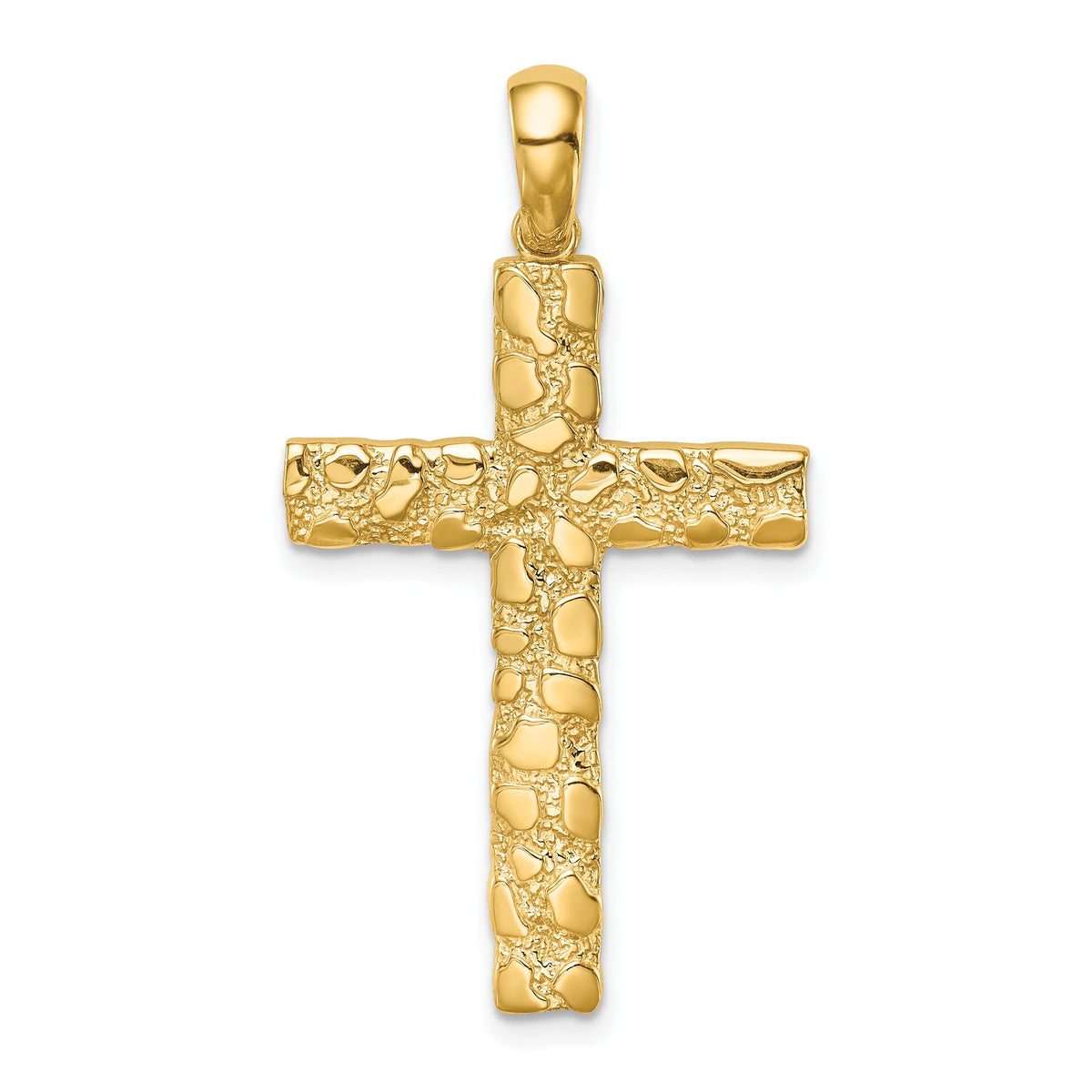Nugget Cross Pendant in 10K Yellow Gold - Sophia Jewelers Main image