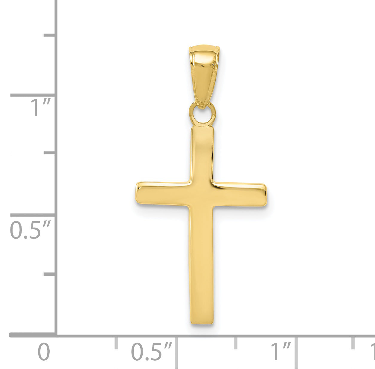 10 Karat Polished Cross Pendant - View 3