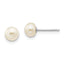 10k White Gold 5-6mm White Button Freshwater Cultured Pearl Stud Post Earrings