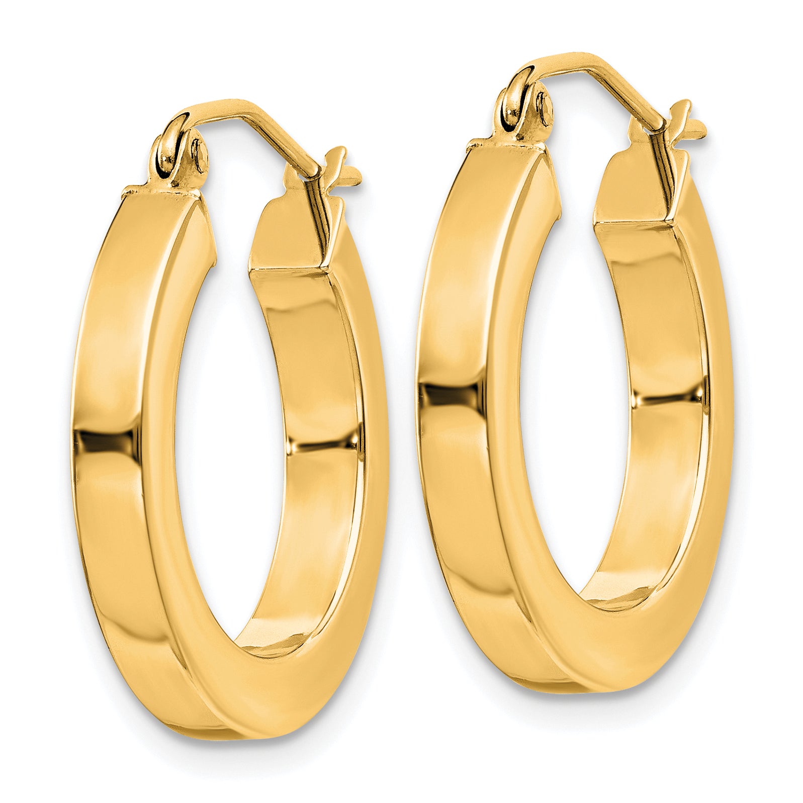 10k 3mm Polished Square Hoop Earrings Secondary image