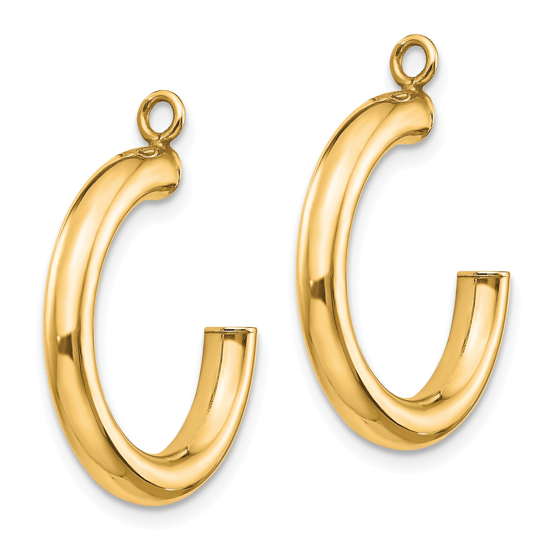 10k Polished Tube Hoop Earring Jackets Secondary image