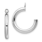 10k White Gold Polished Tube Hoop Earring Jackets