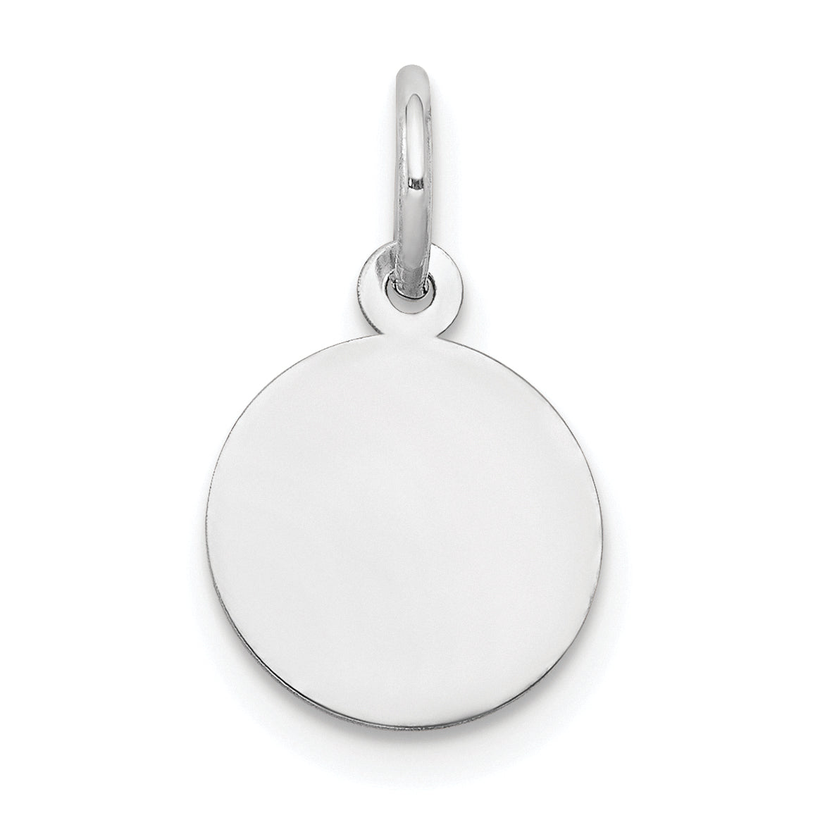 10K White Gold Plain .018 Gauge Circular Engravable Disc Charm Main image