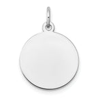 10K White Gold Plain .013 Gauge Circular Engravable Disc Charm