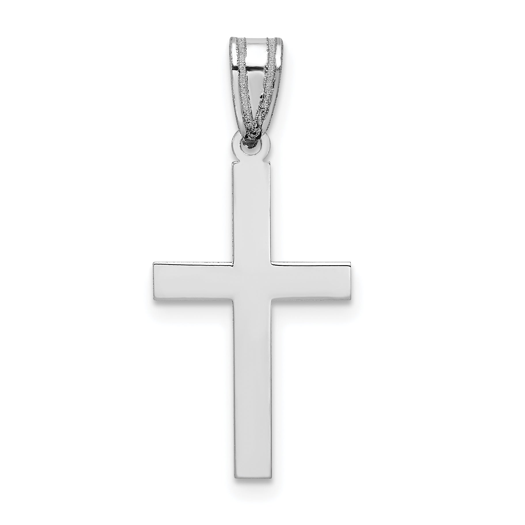 10k White Gold Polished Cross Pendant Main image