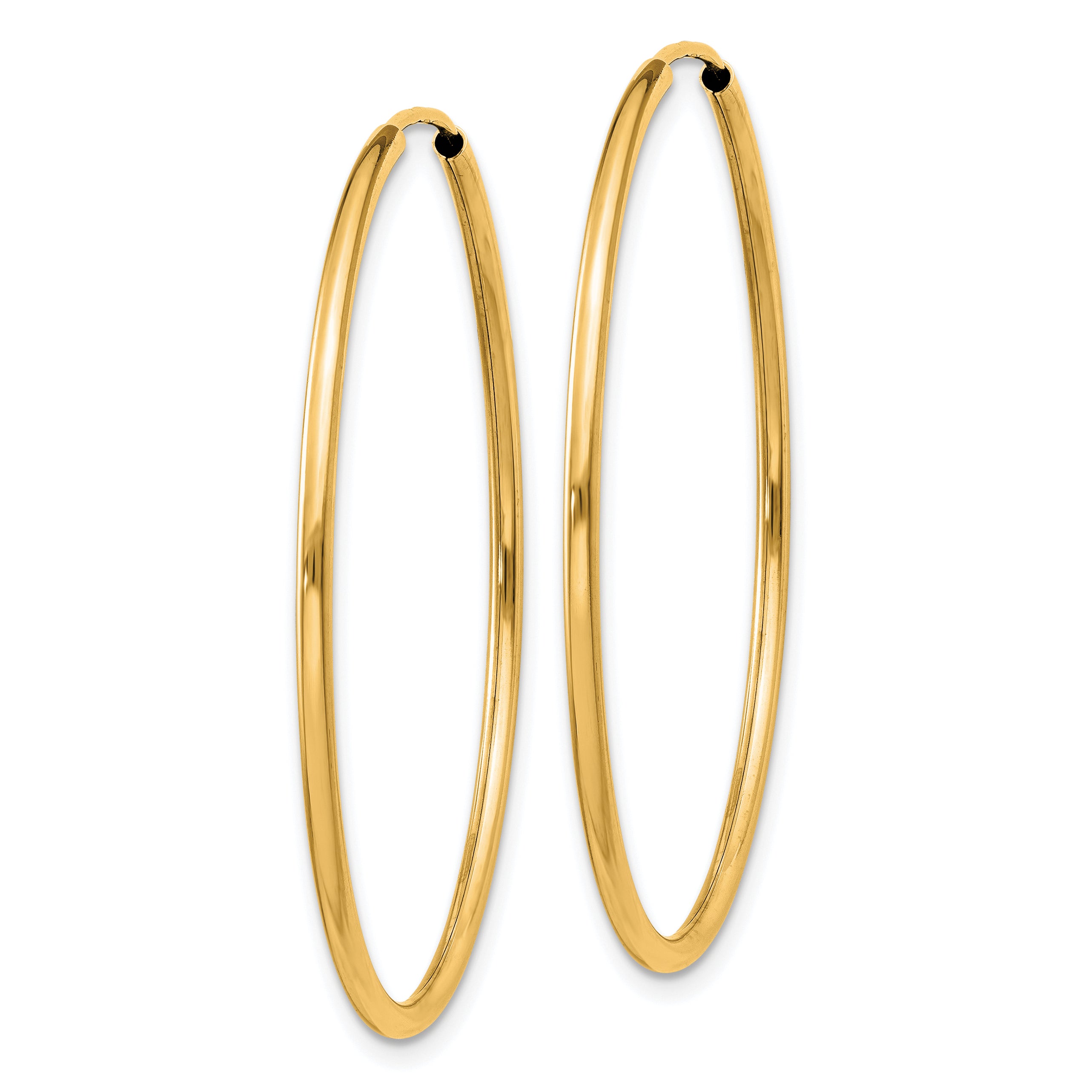 10k 1.5mm Polished Round Endless Hoop Earrings Secondary image