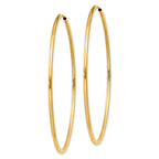 10k 1.5mm Polished Round Endless Hoop Earrings