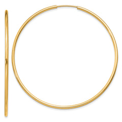 10k 1.5mm Polished Round Endless Hoop Earrings