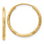 10k 1.5mm Satin Diamond-cut Endless Hoop Earrings