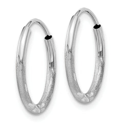 10k White Gold 1.5mm Diamond-cut Endless Hoop Earrings