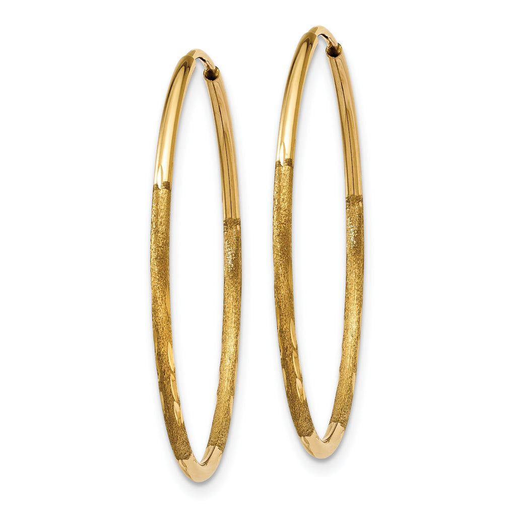 10k 1.25mm Diamond-cut Endless Hoop Earring