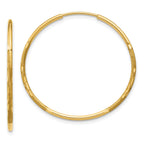 10k 1.25mm Diamond-cut Endless Hoop Earring