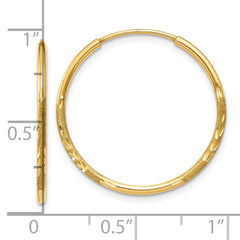 10k 1.25mm Diamond-cut Endless Hoop Earring