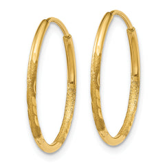 10k 1.25mm Diamond-cut Endless Hoop Earring
