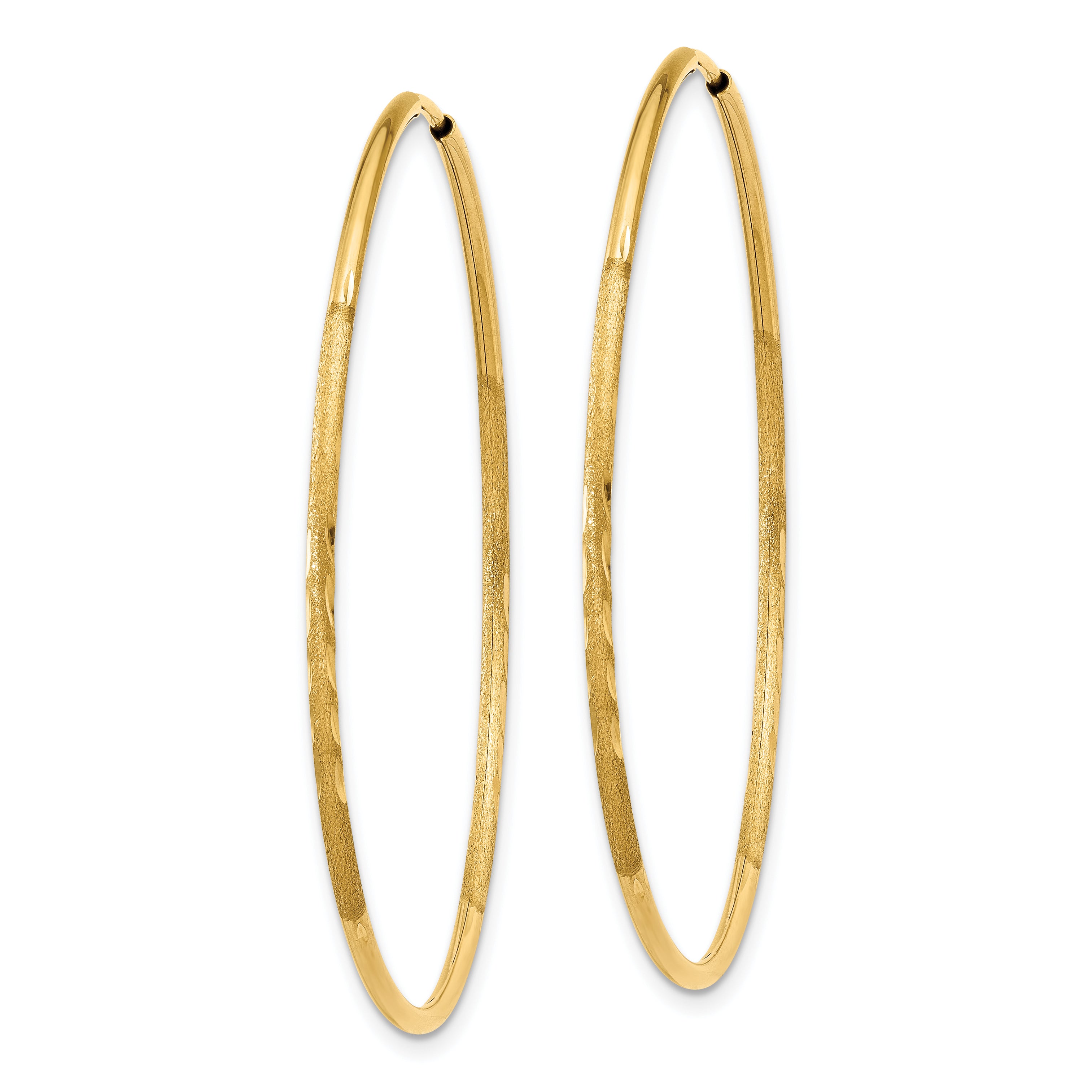 10k 1.25mm Diamond-cut Endless Hoop Earring Secondary image