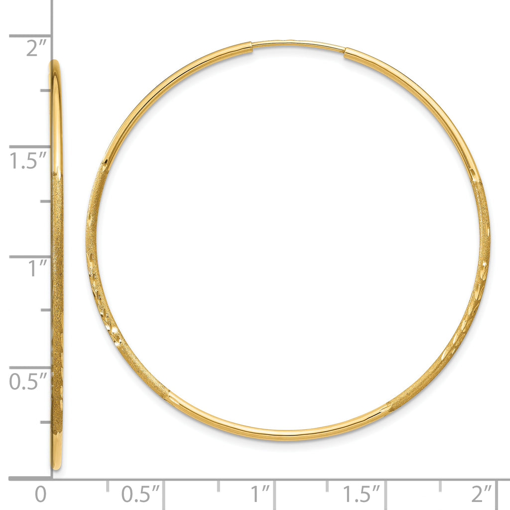10k 1.25mm Diamond-cut Endless Hoop Earring