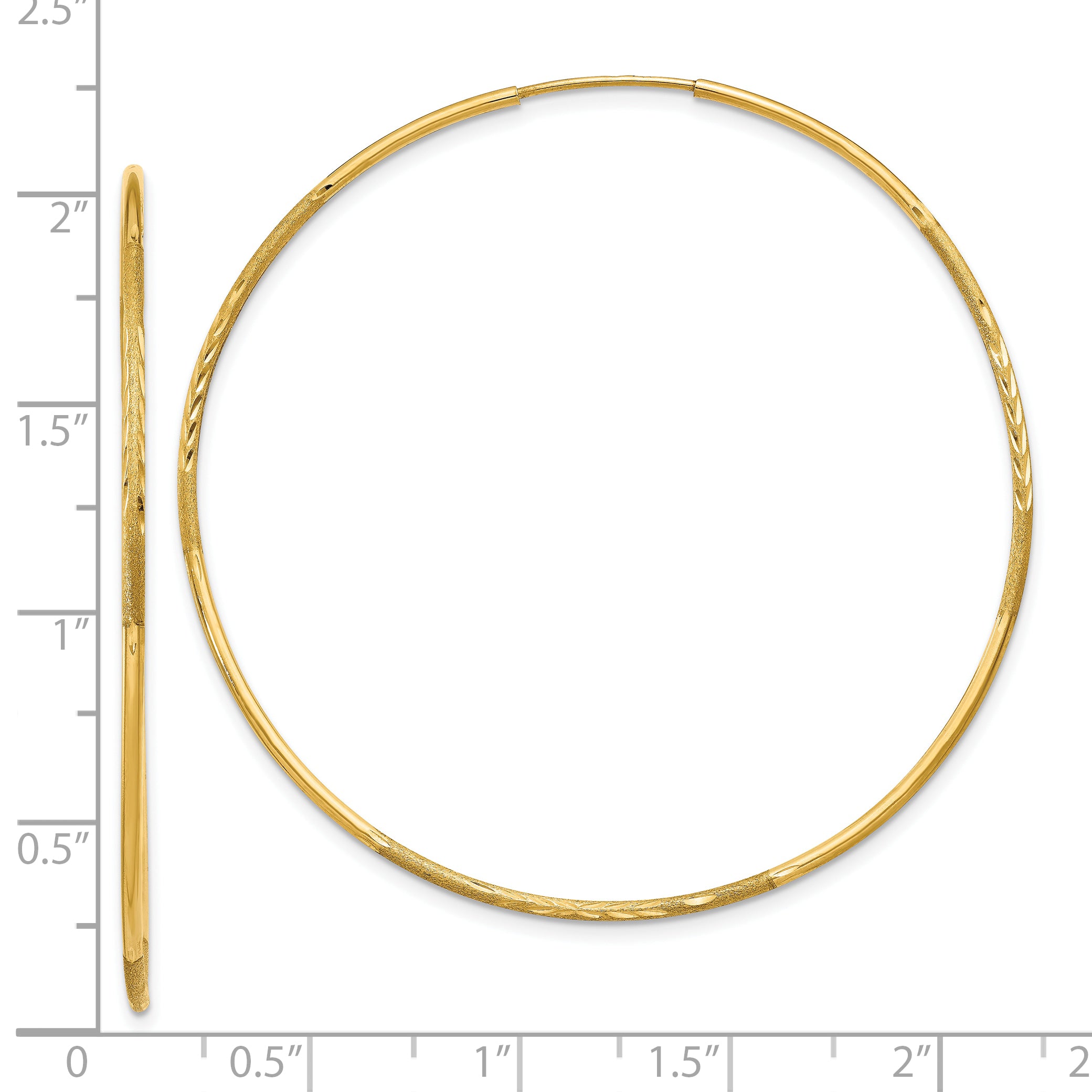 10k 1.25mm Diamond-cut Endless Hoop Earring