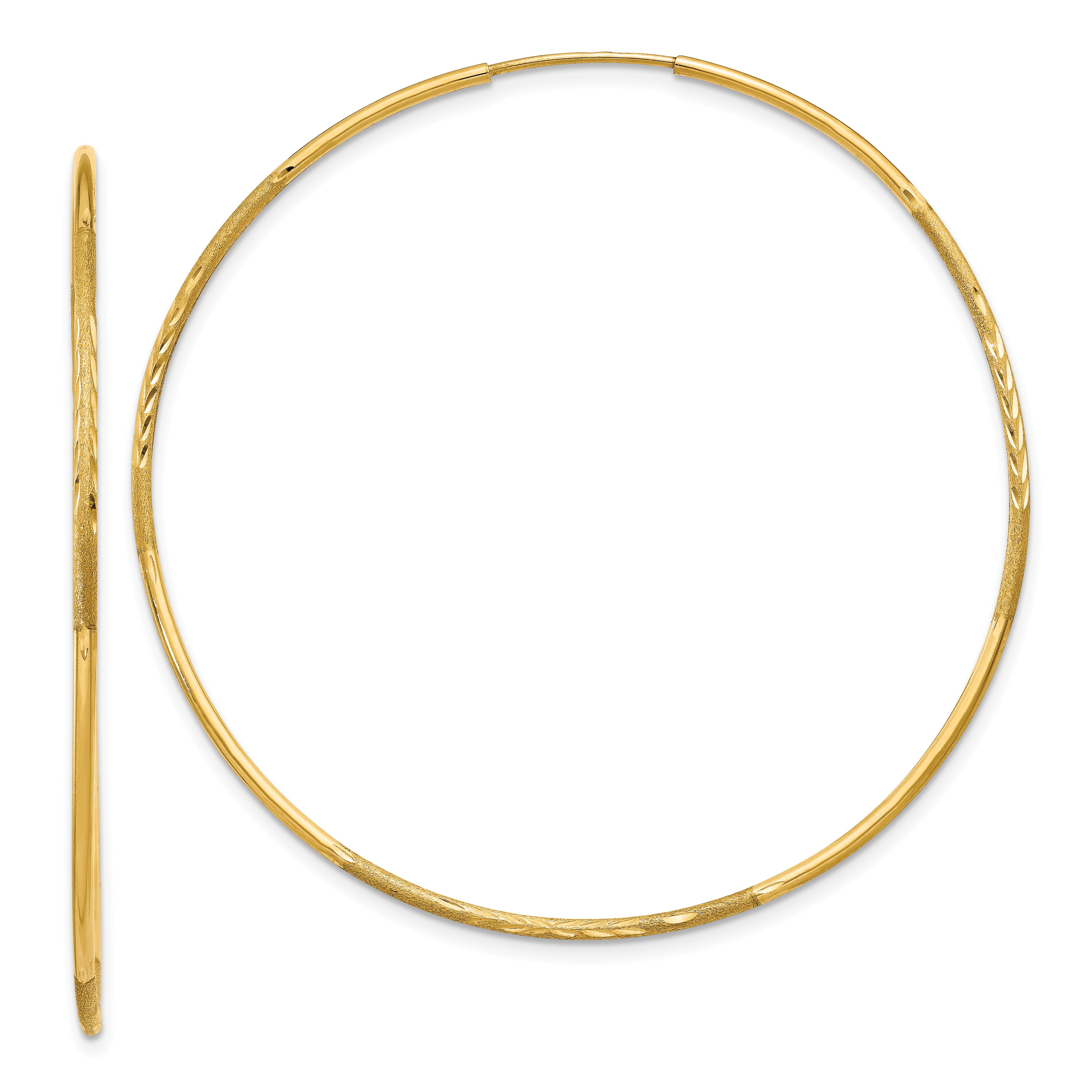 10k 1.25mm Diamond-cut Endless Hoop Earring Main image