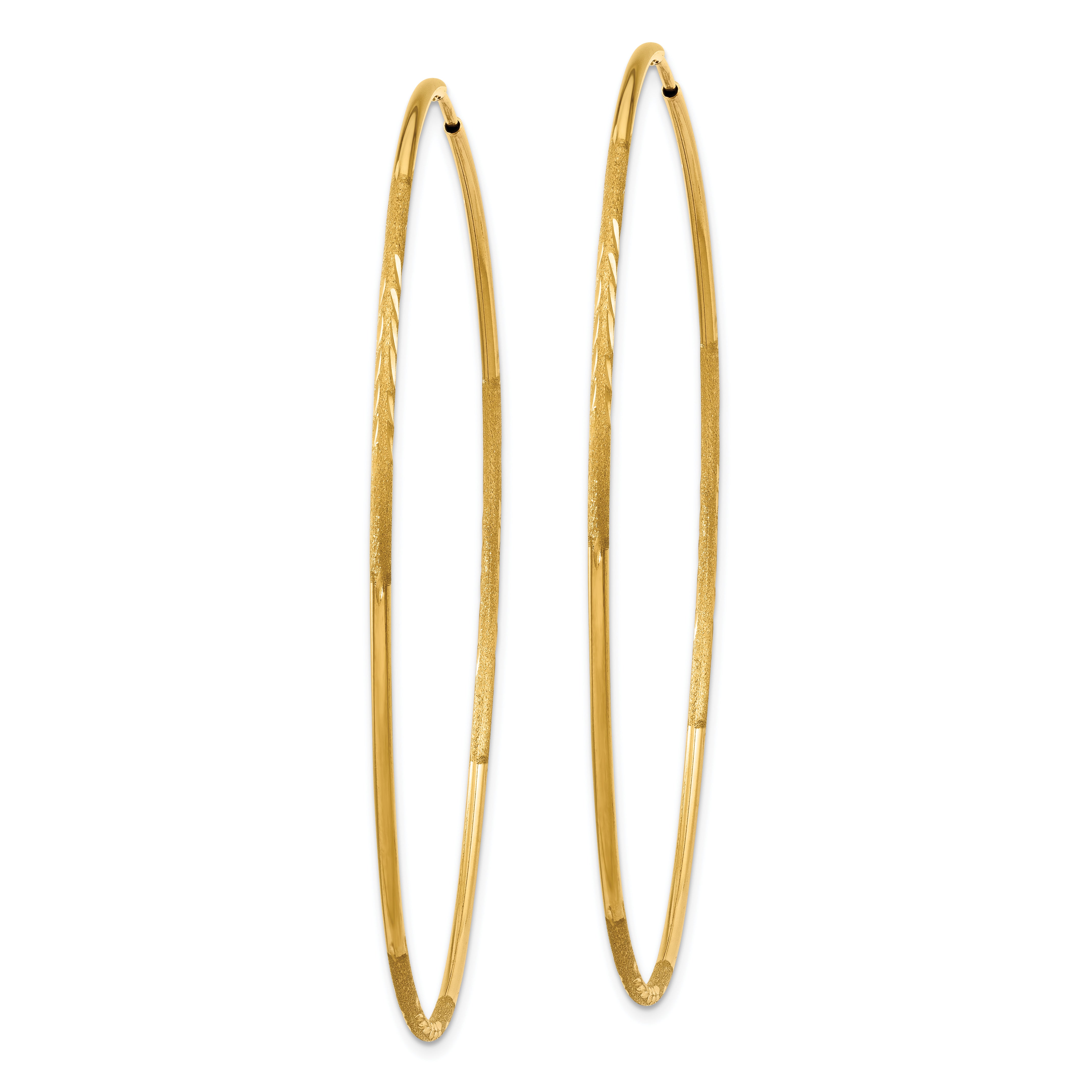 10k 1.25mm Diamond-cut Endless Hoop Earring Secondary image