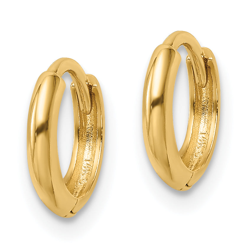 10k Polished Hinged Hoop Earrings Secondary image