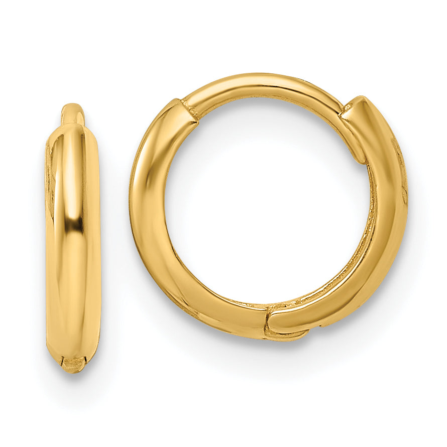 10k Polished Hinged Hoop Earrings Main image