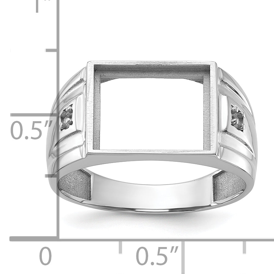 10K White Gold Men's ring Mounting (No Stone Included)