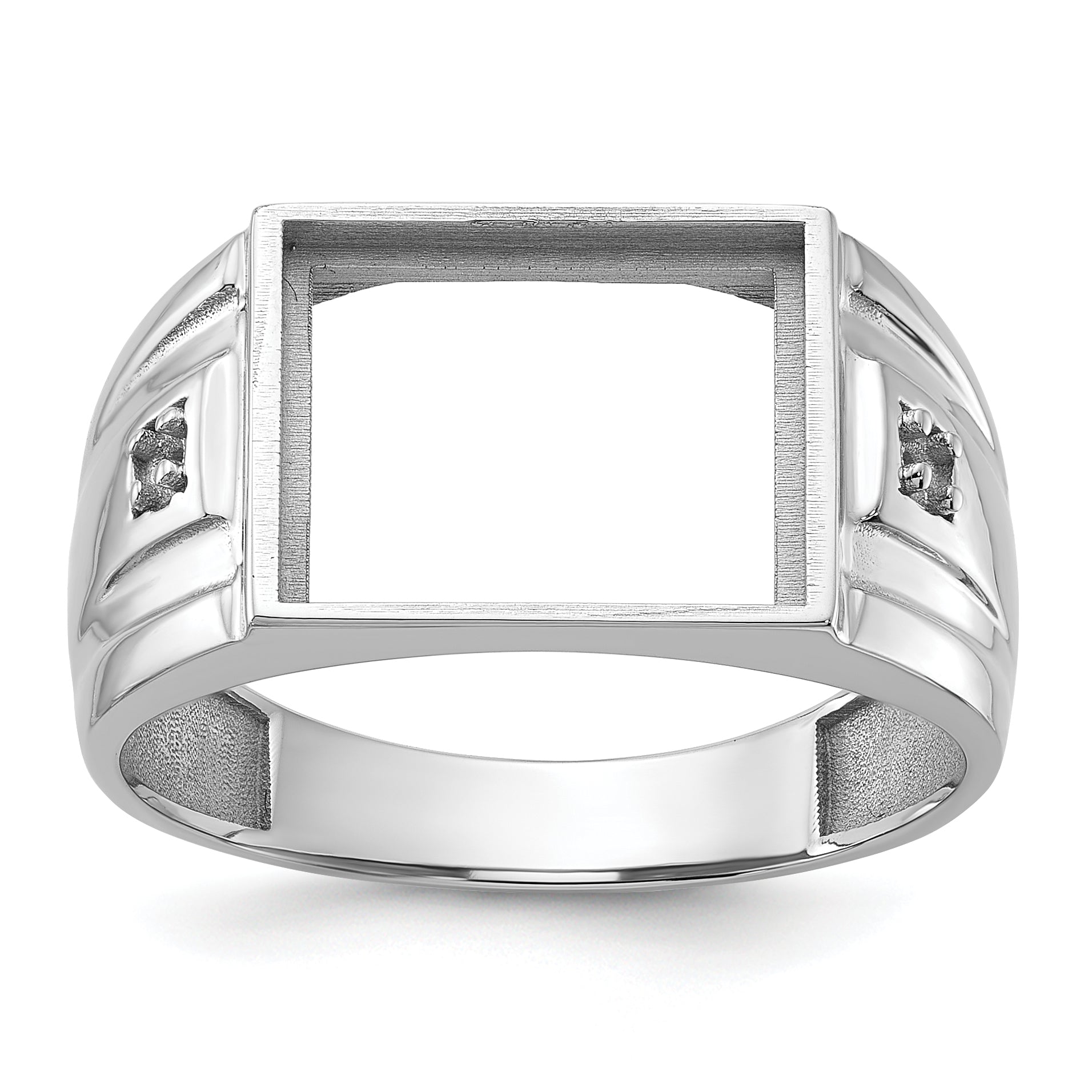 10K White Gold Men's ring Mounting (No Stone Included) Main image